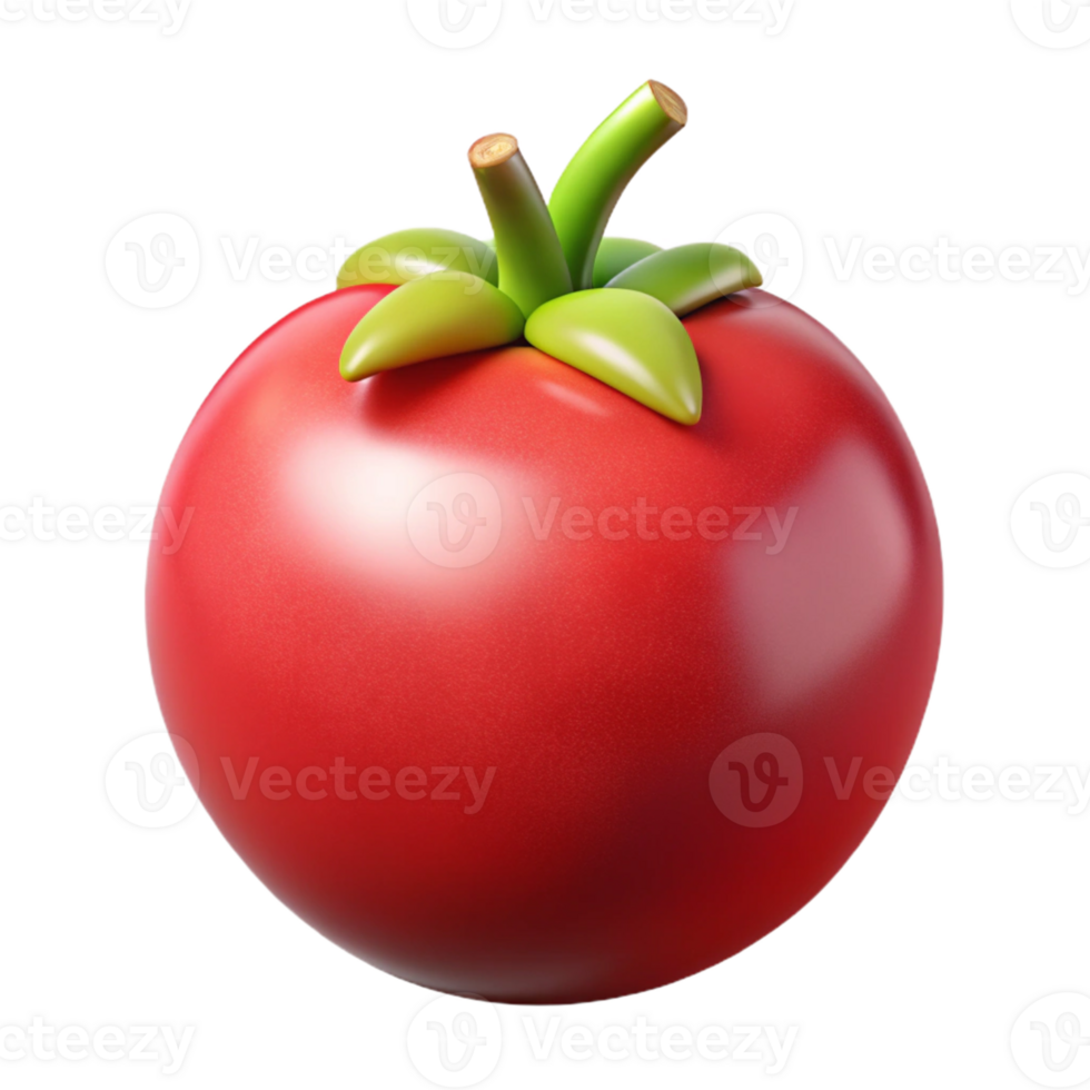 3D Render of a Red Tomato png