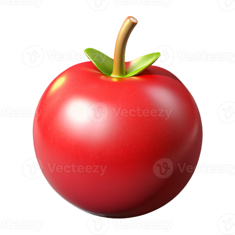 3D Red Apple Illustration png