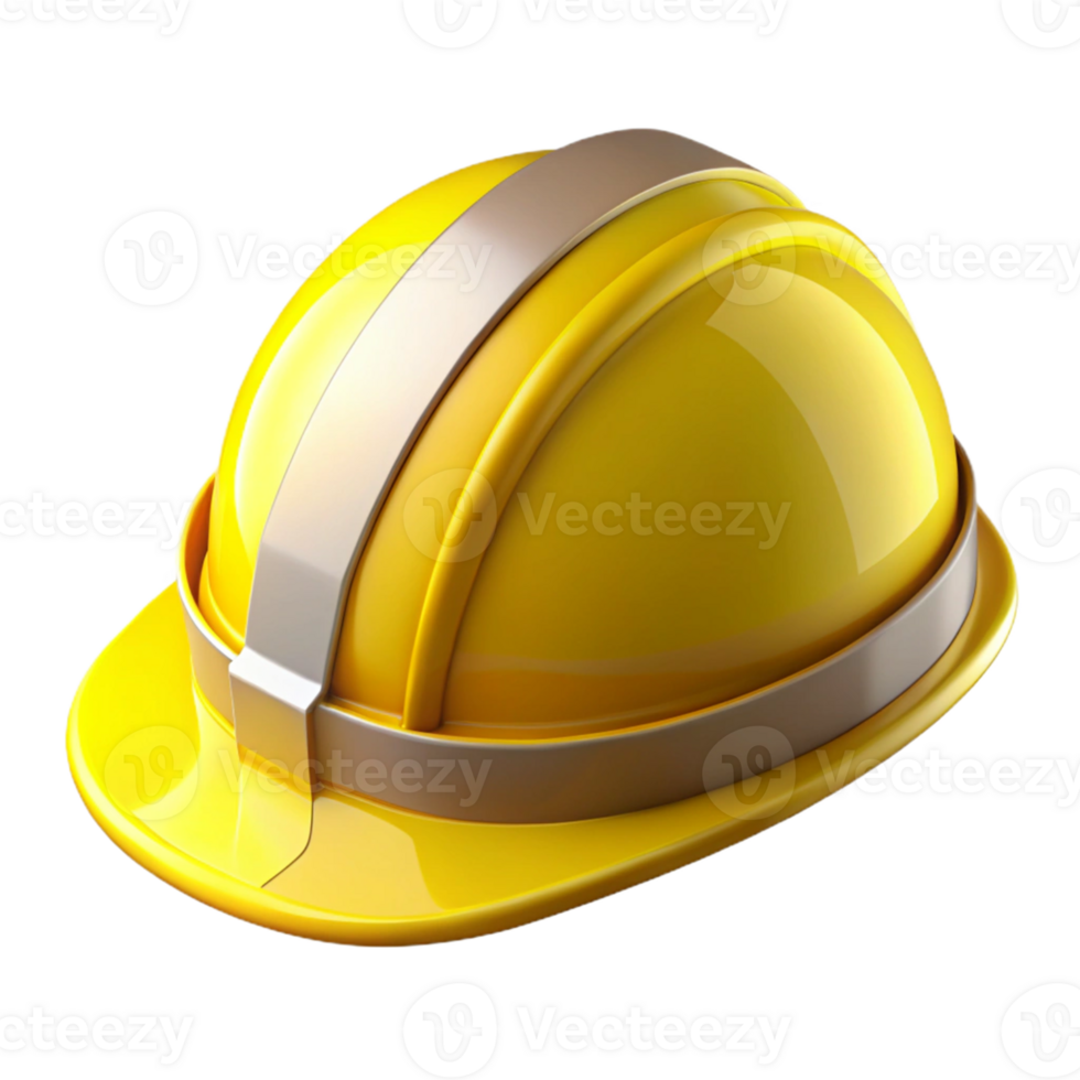 Yellow Safety Helmet 3D Render png