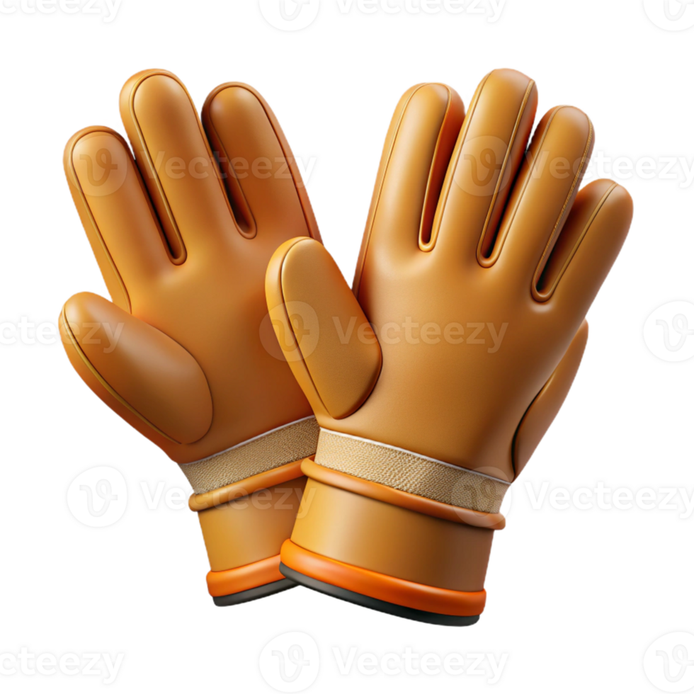 3D Render of Goalkeeper Gloves png