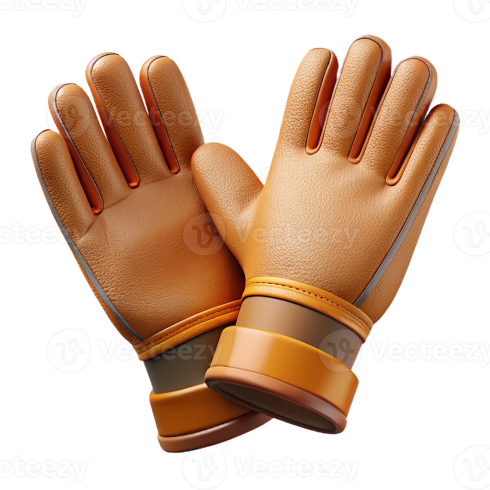 3D Render of Leather Goalkeeper Gloves png