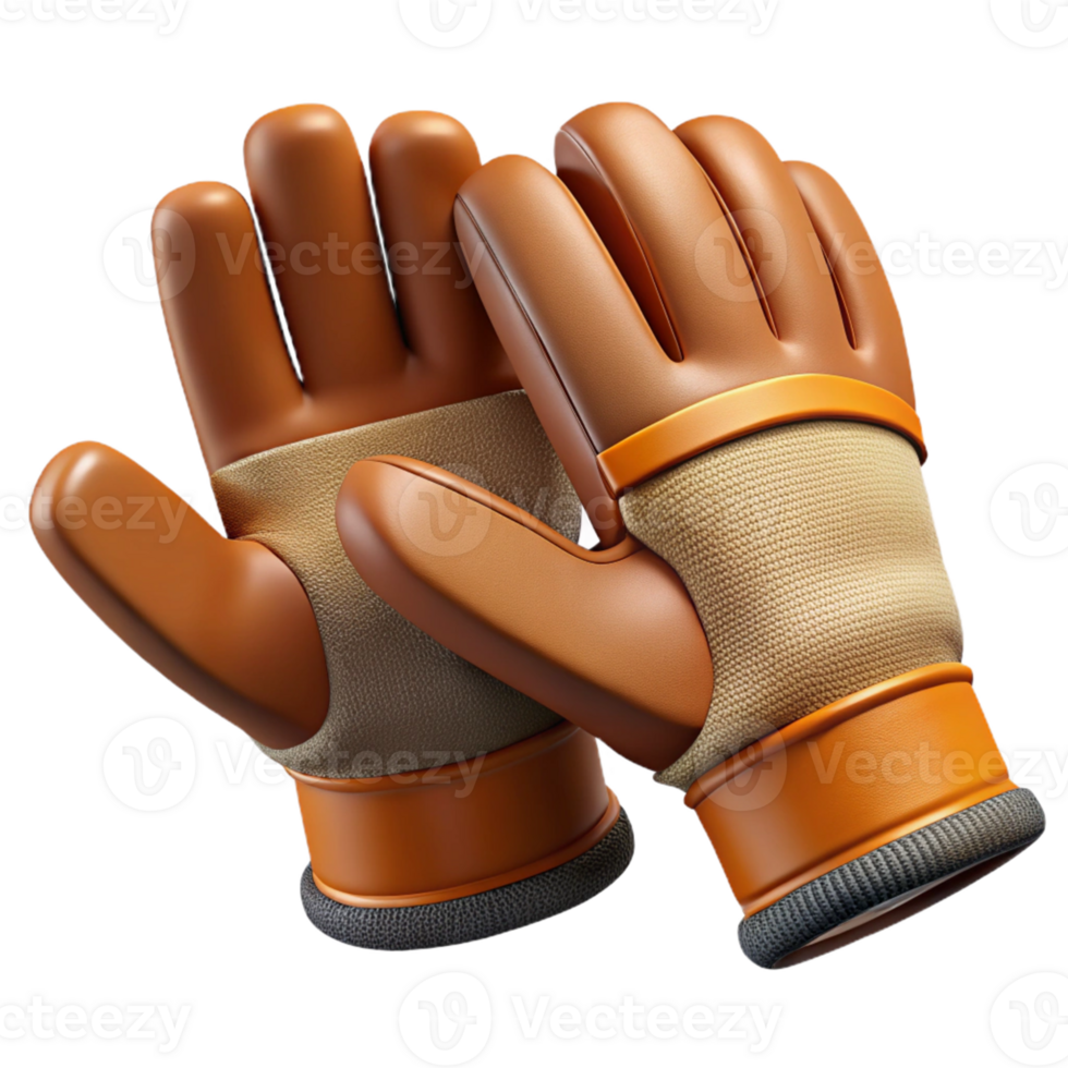 3D Render Goalkeeper Gloves png