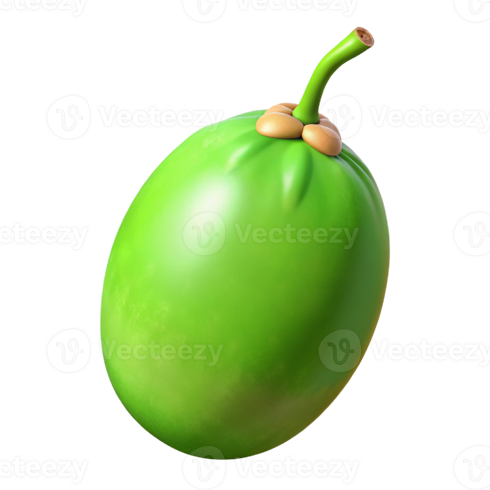 3D Render Green Fruit Illustration png