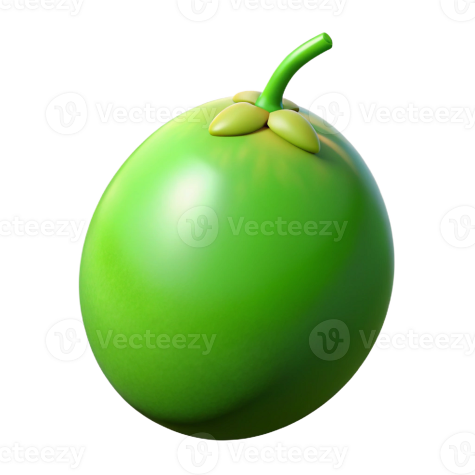 3D Render Green Fruit Illustration png