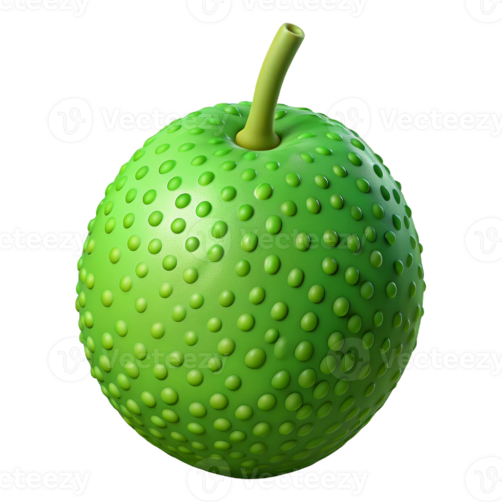 3D Render Green Bumpy Fruit Illustration png
