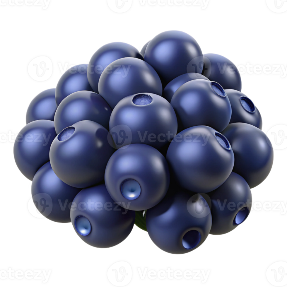 3D Render of Blueberries Cluster png