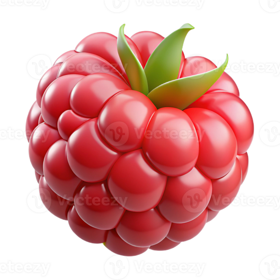 3D Render of a Red Raspberry png
