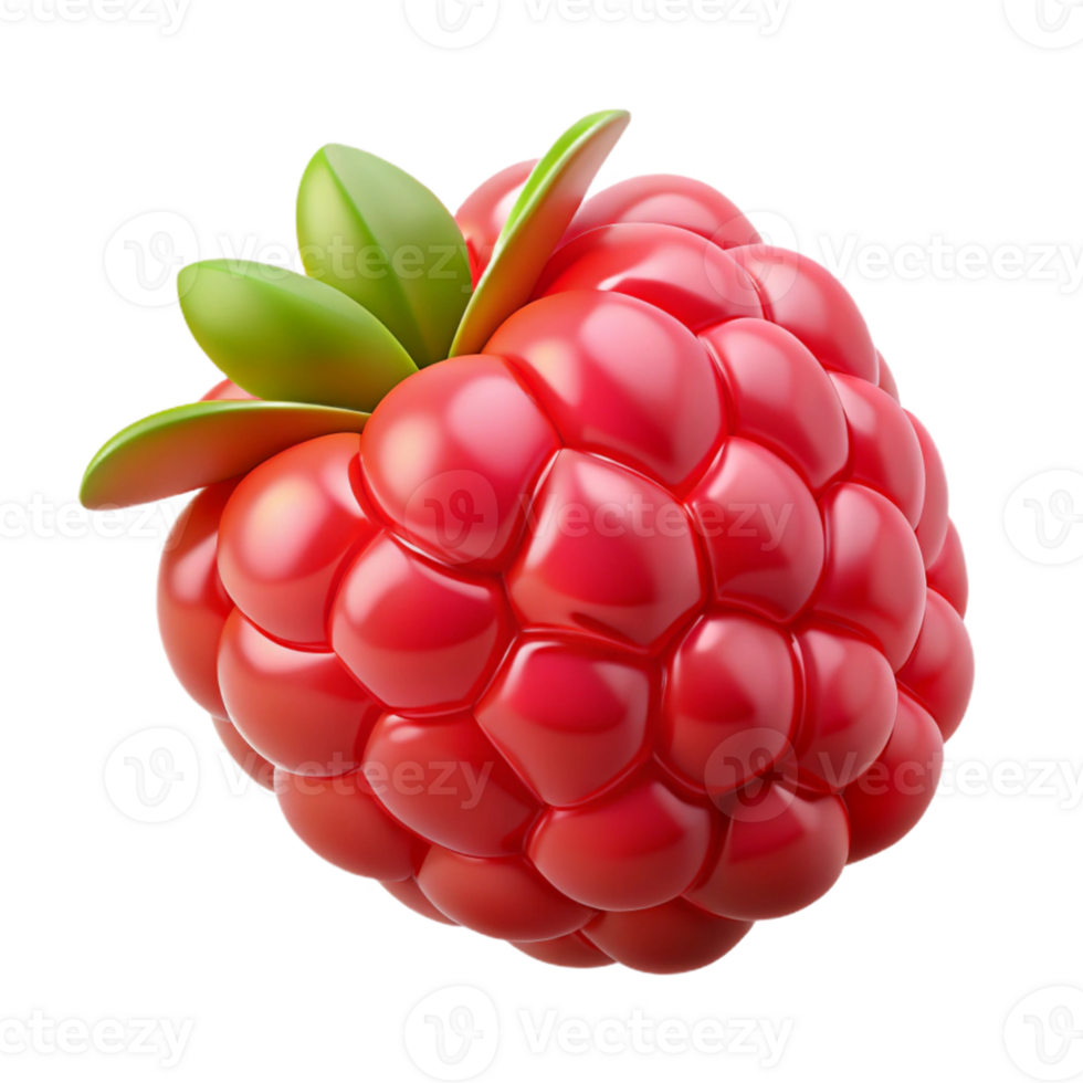 3D Render of a Red Raspberry png