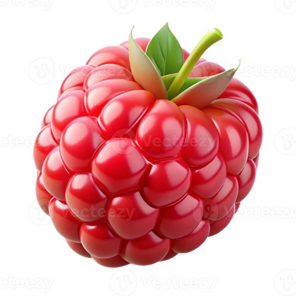 3D Render of a Red Raspberry png