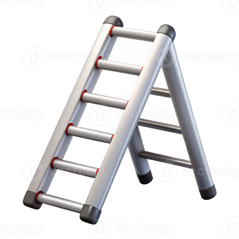 3D Illustration of a Metal Step Ladder png