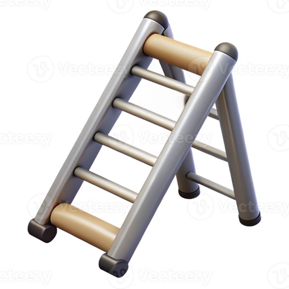 3D Render of a Gray Metal Ladder png