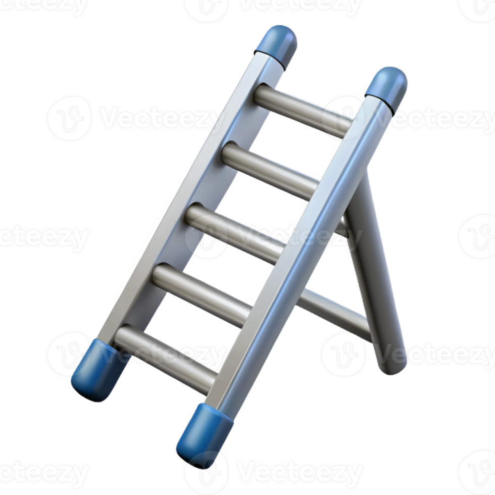 3D Render of a Metal Step Ladder png