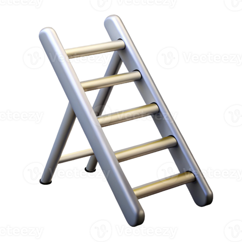 3D Render of a Metal Step Ladder png