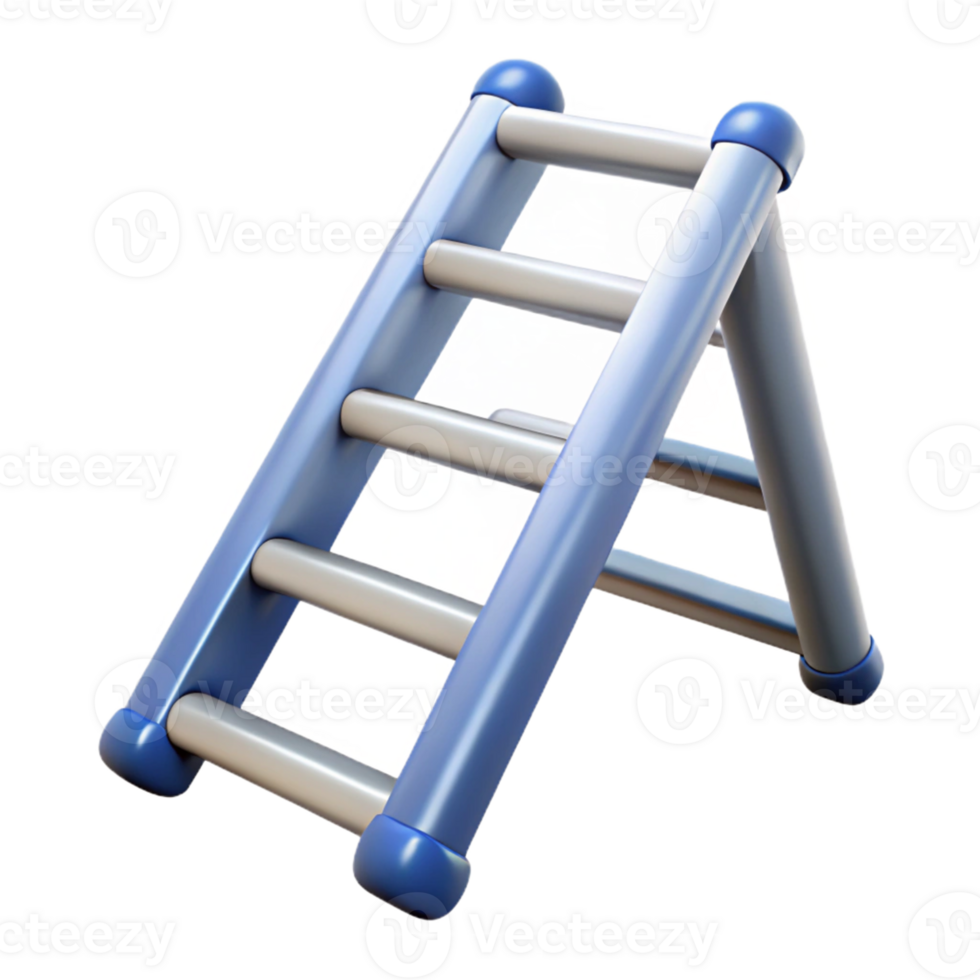 3D Render of a Blue Ladder png