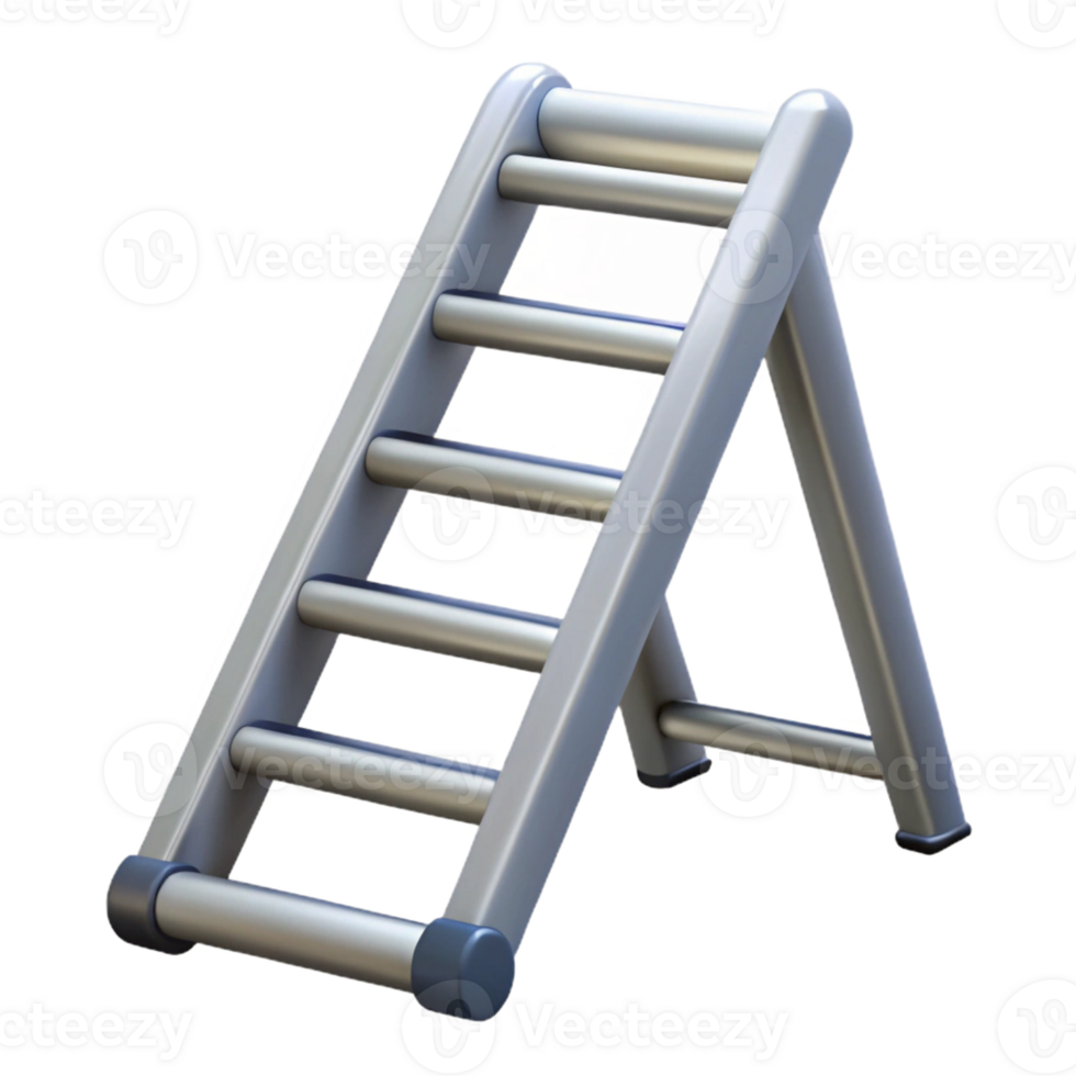 3D Render of a Metal Step Ladder png