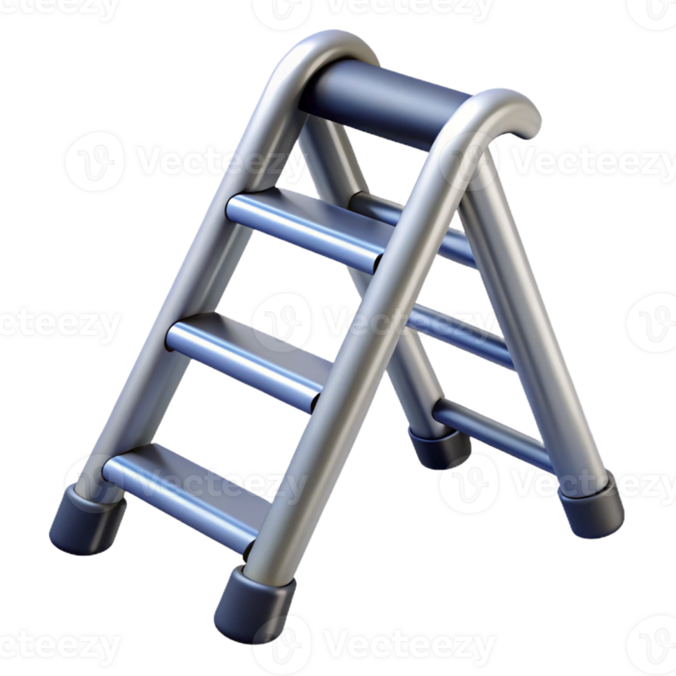 3D Render of a Metal Step Ladder png
