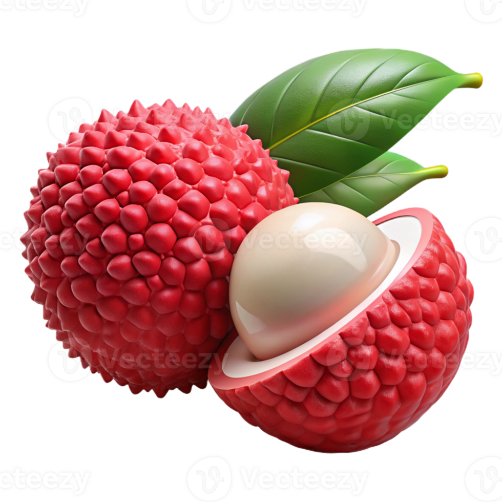 3D Render of Lychee Fruit png