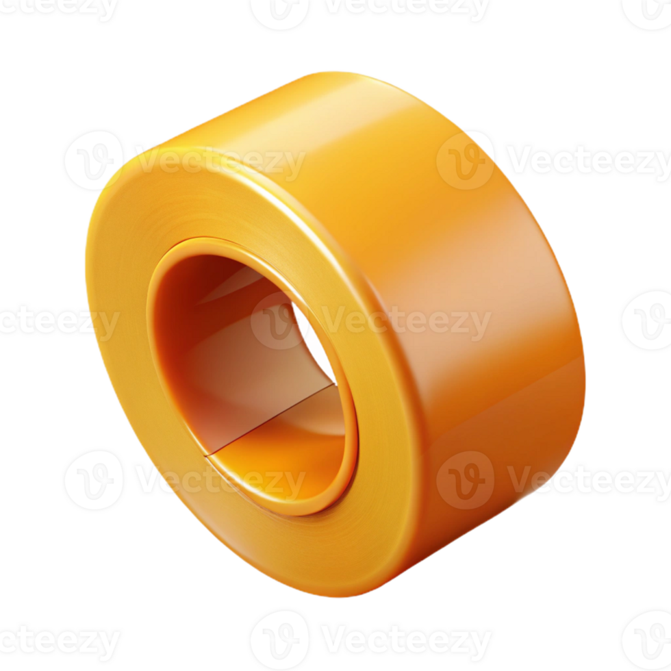 Orange 3D Render of a Roll png