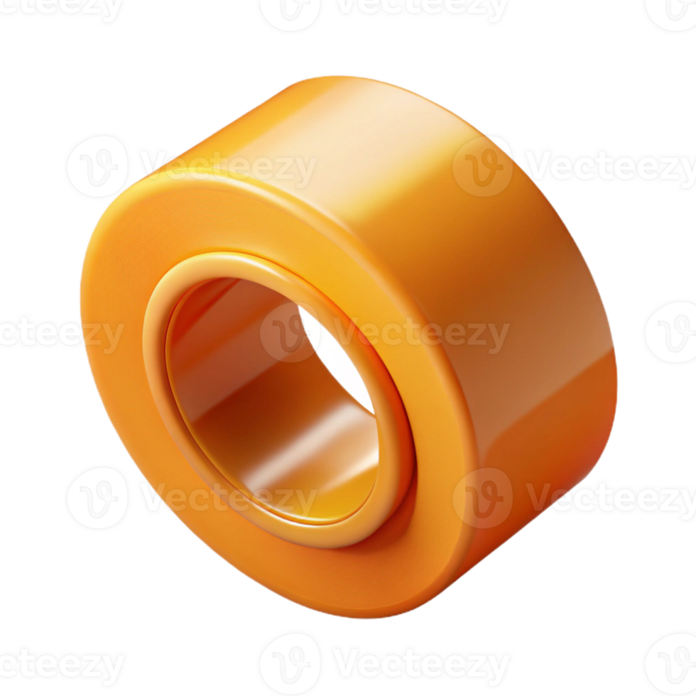 3D Render Orange Ring Abstract png