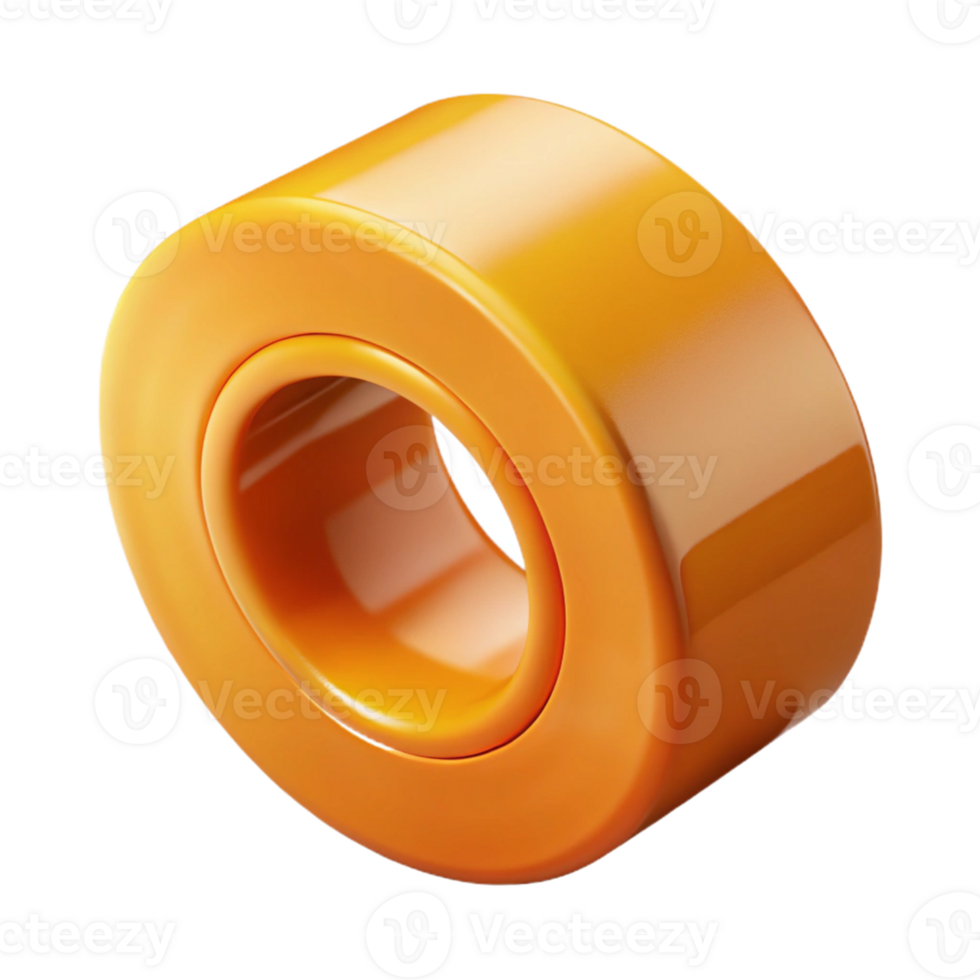 Orange 3D Render of a Ring png