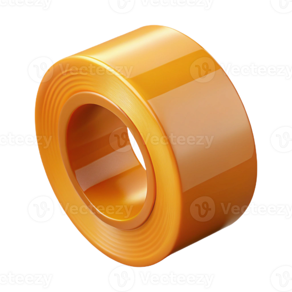 Orange 3D Render of a Wheel png