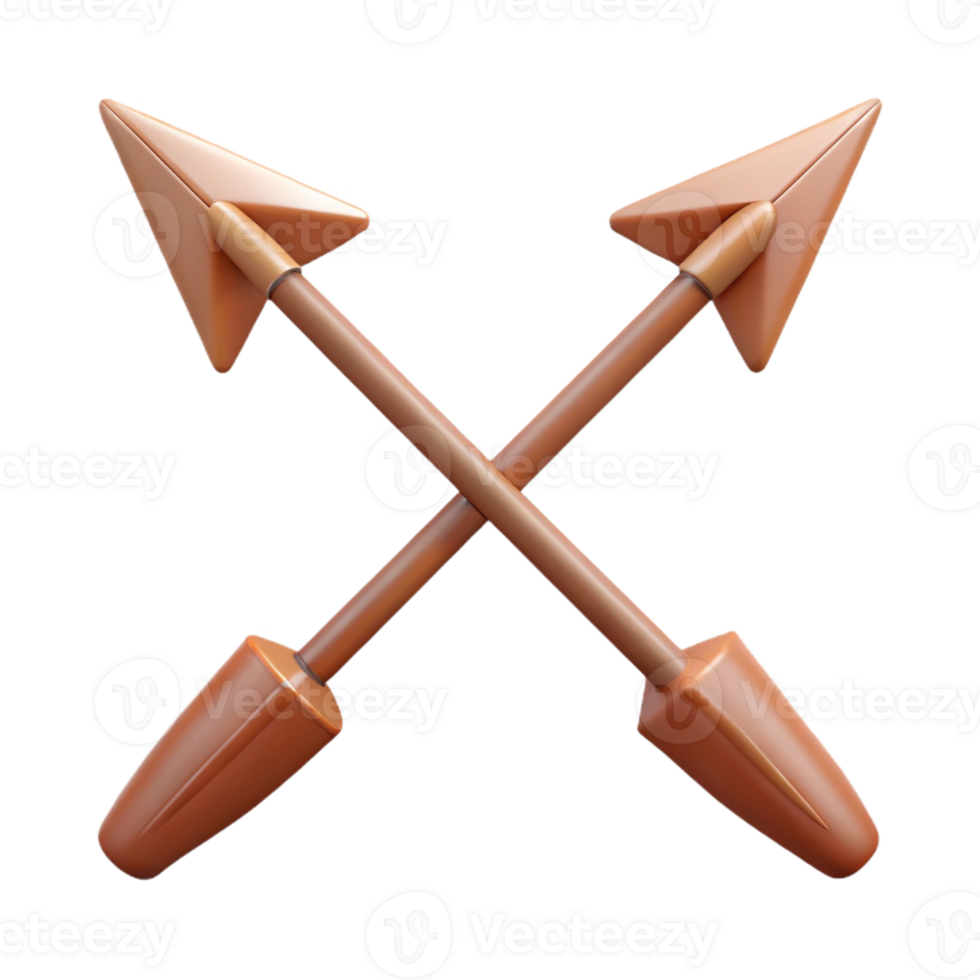 3D Render Brown Arrows Crossed png