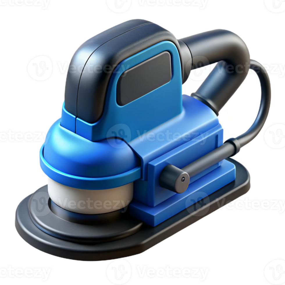 3D Render Blue and Black Random Orbital Sander png