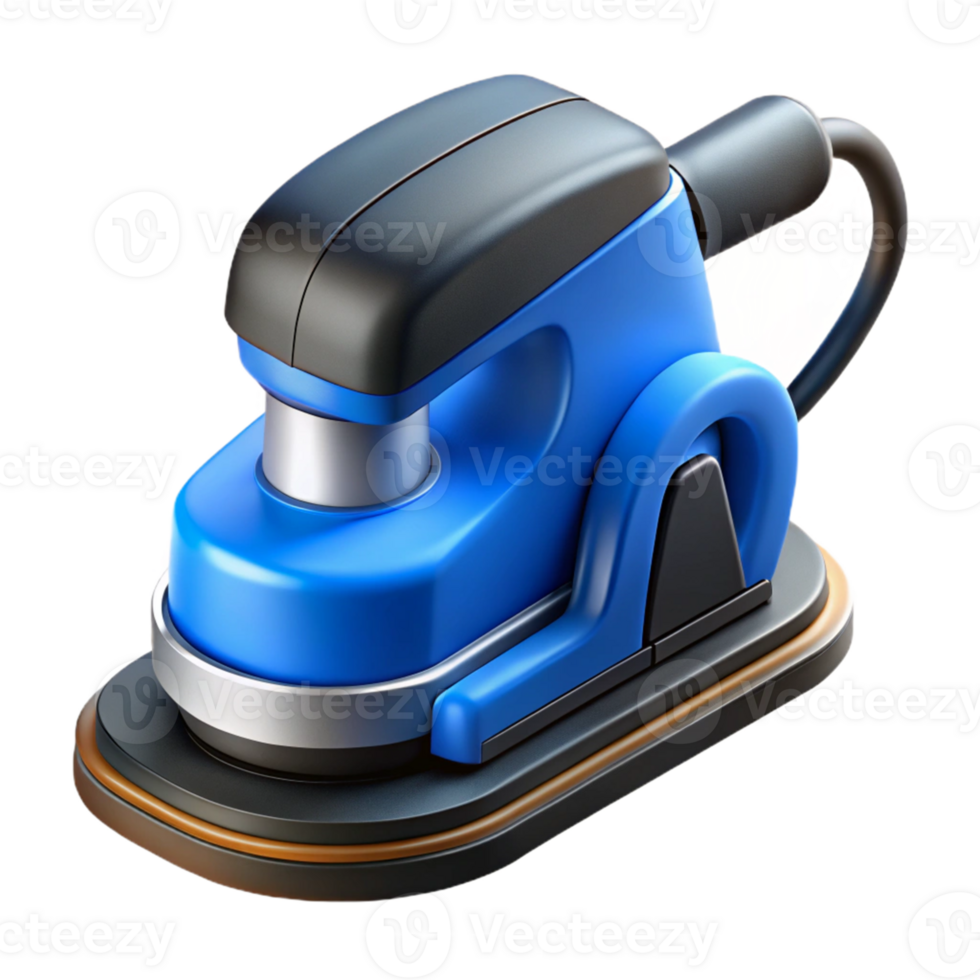 Blue Electric Sander 3D Illustration png