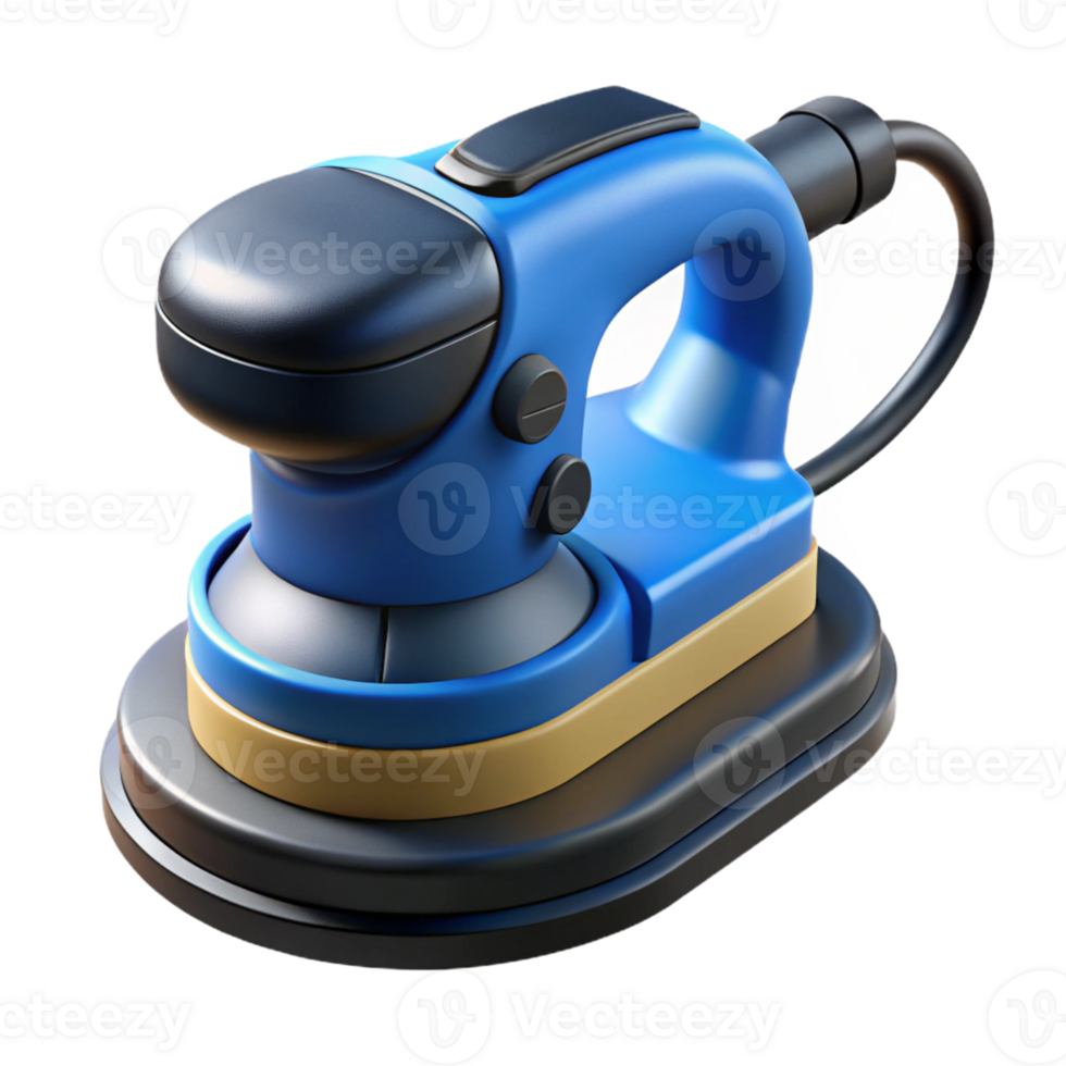 Blue 3D Render of a Power Sander png