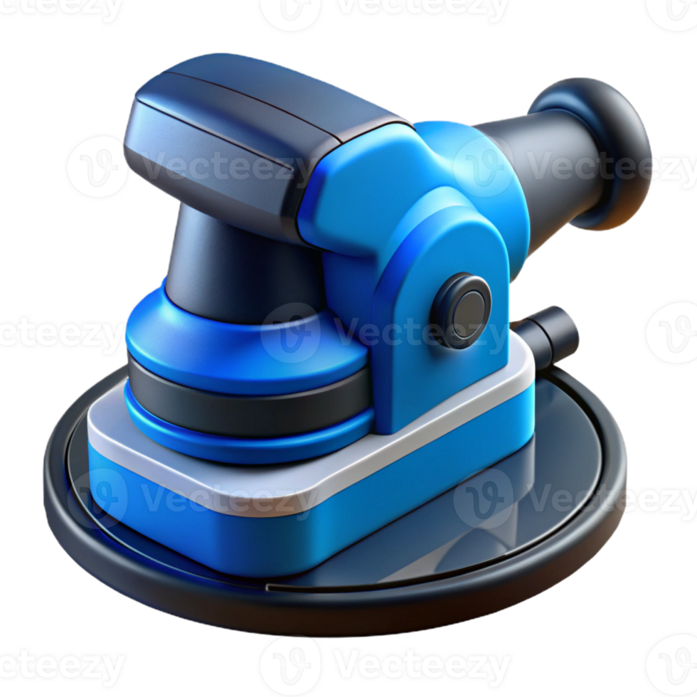 Blue and Gray 3D Model of a Polisher png
