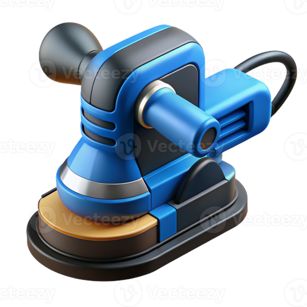Blue and Black 3D Model of a Sander png