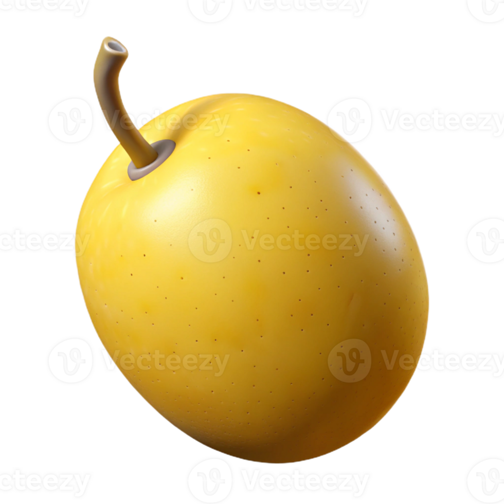 3D Render Yellow Fruit Illustration png