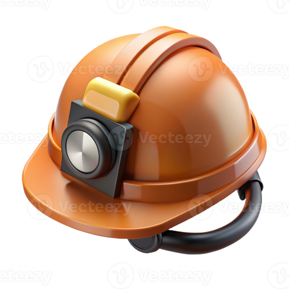 Orange Hard Hat 3D Render png