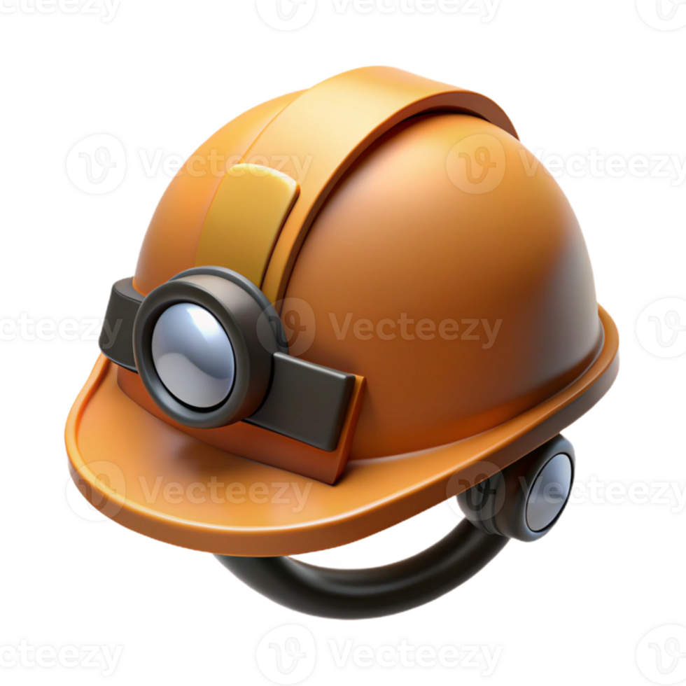 3D Render Orange Hard Hat Safety Helmet png