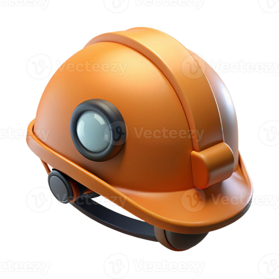 Orange Hard Hat 3D Render png