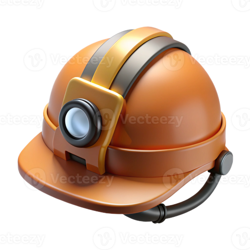3D Model Orange Mining Helmet Illustration png