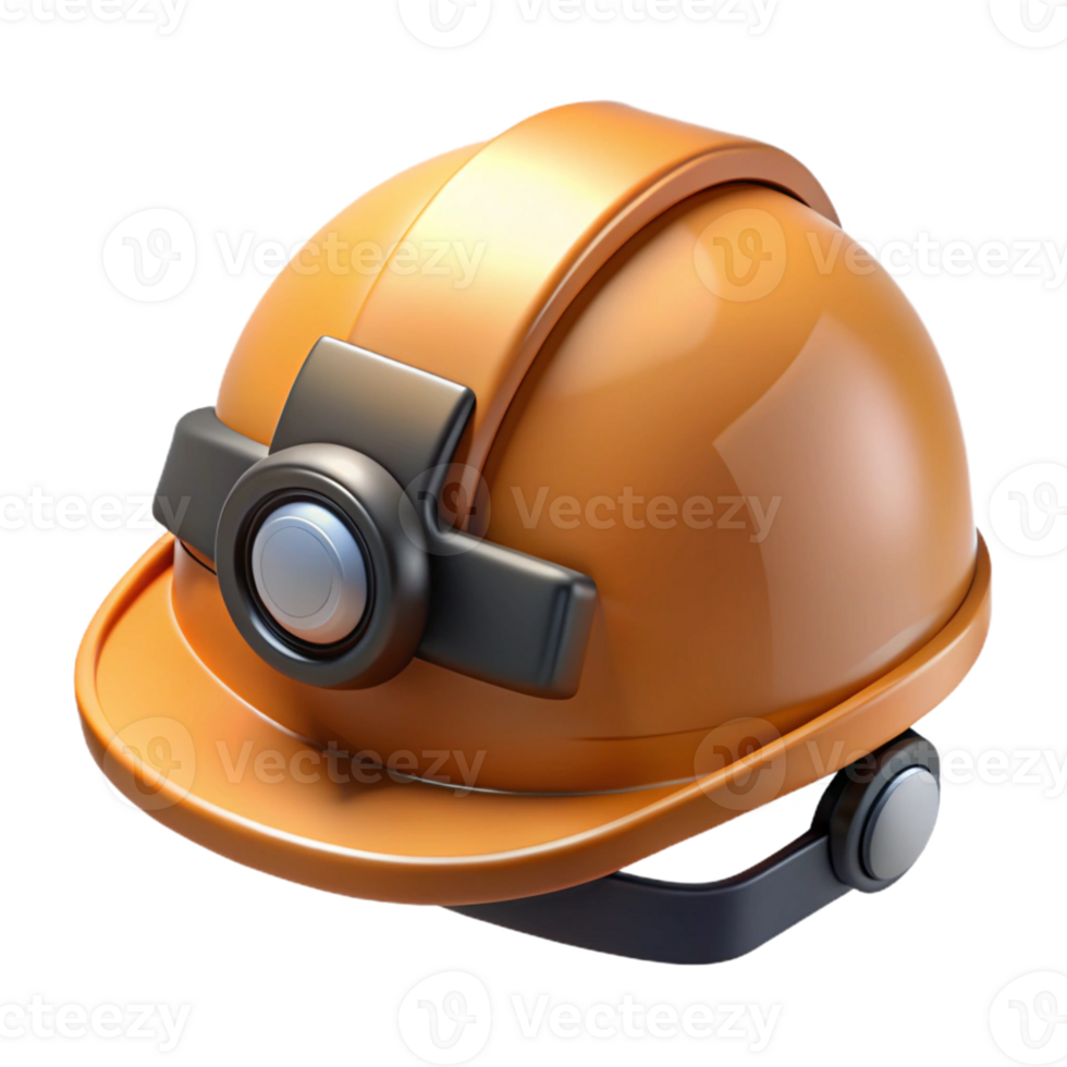 3D Render Orange Hard Hat Icon png