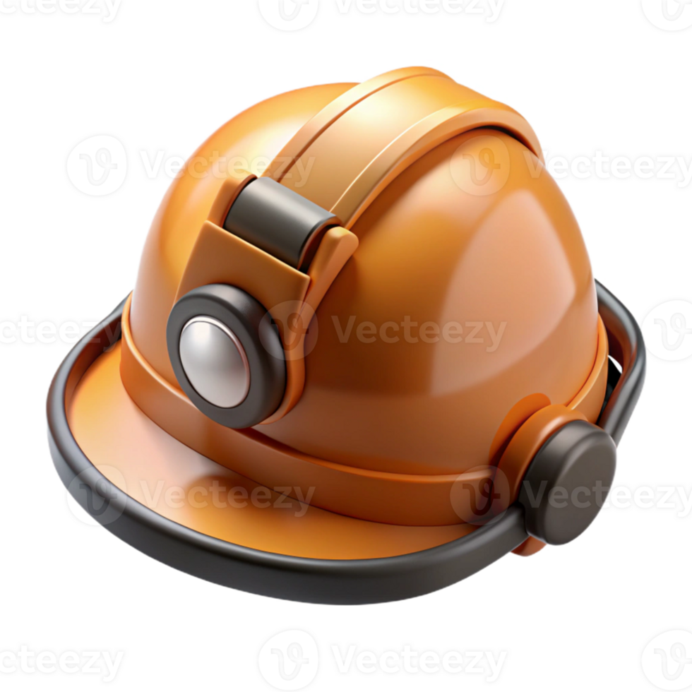 Orange Safety Helmet 3D Illustration png