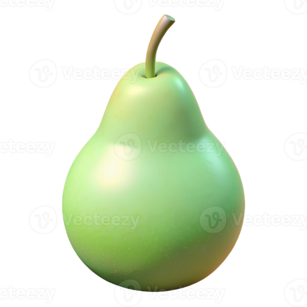 Green Pear 3D Render png
