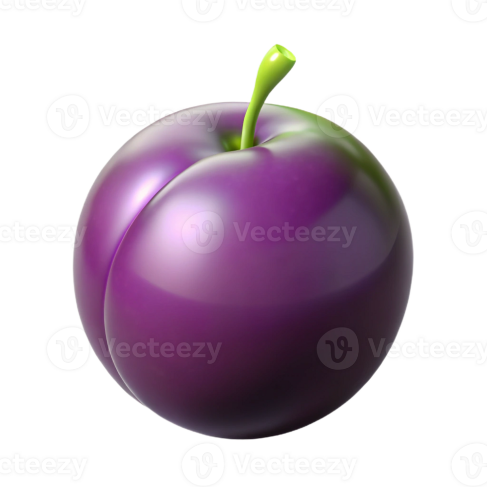 3D Render of a Purple Plum png