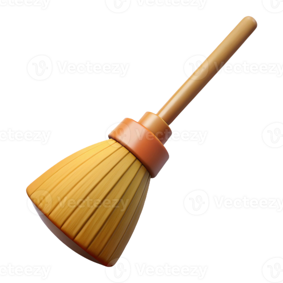 3D Model of a Wooden Broom png