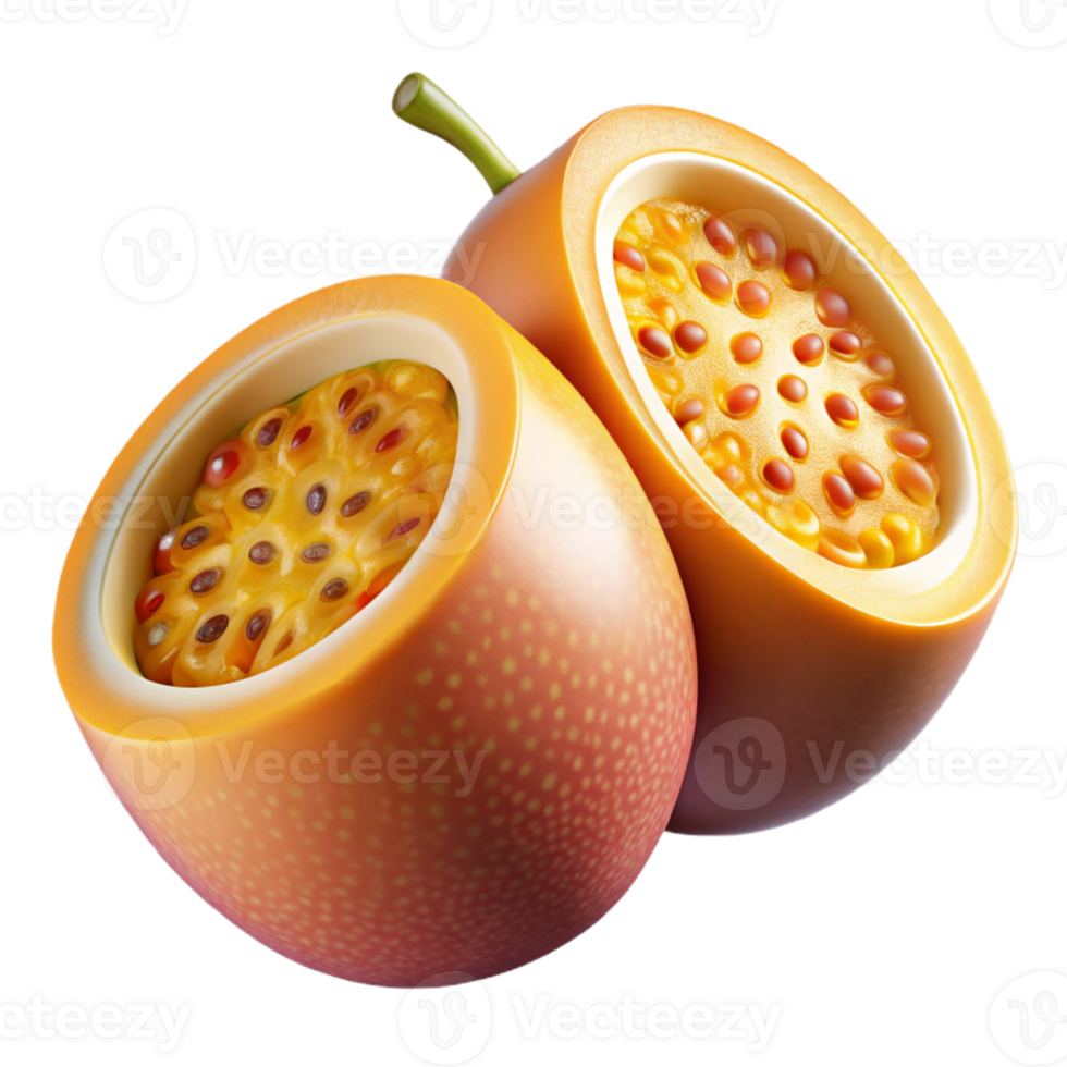 3D Render Passion Fruit, Juicy Tropical Fruit Illustration png