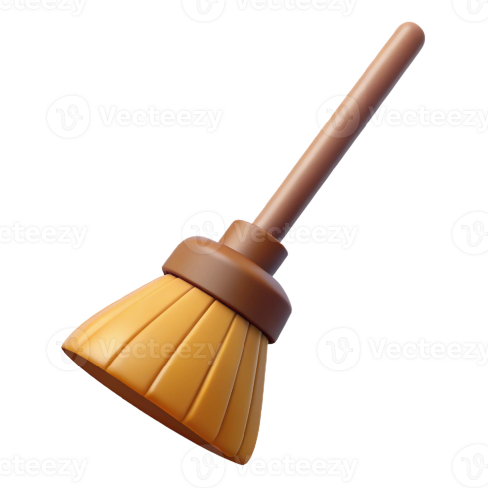 3D Render Broom Illustration png