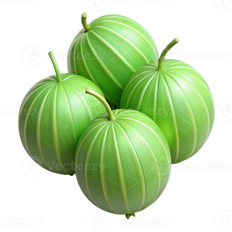Green Gooseberries 3D Illustration png