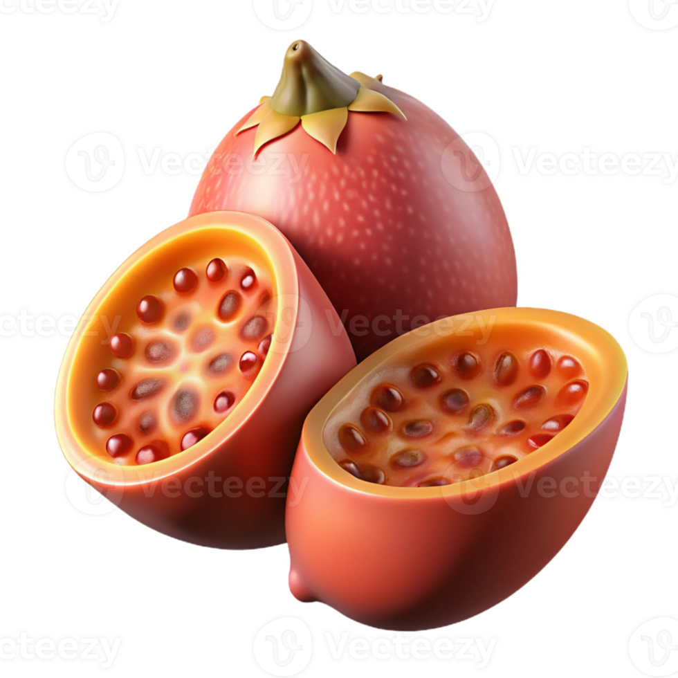 3D Render of Tropical Fruit, Passion Fruit png