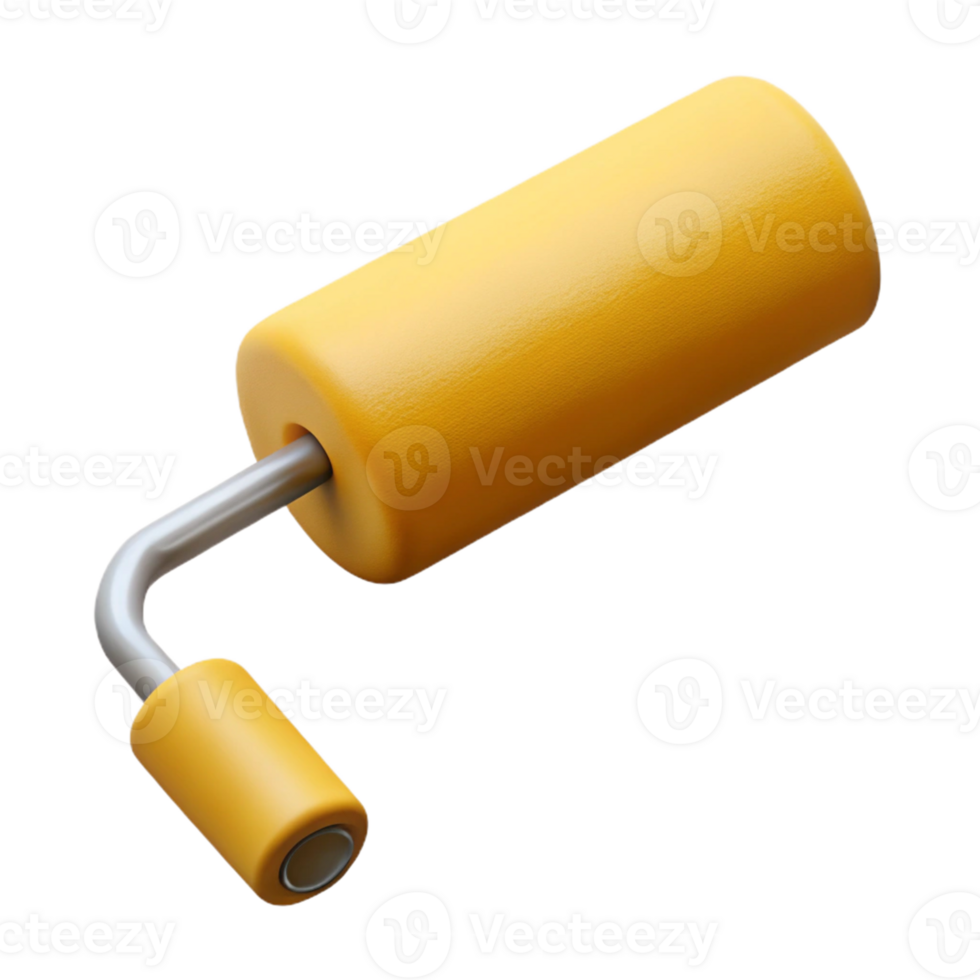 3D Render Yellow Roller Tool Illustration png