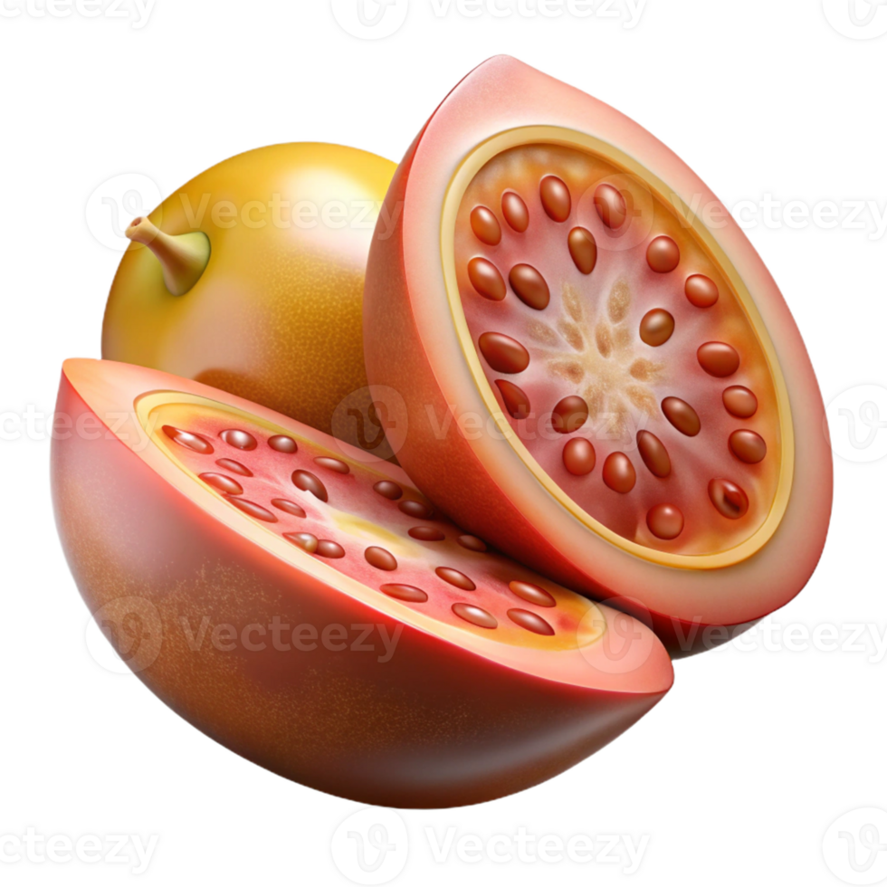 3D Render of Tropical Fruit Slices png