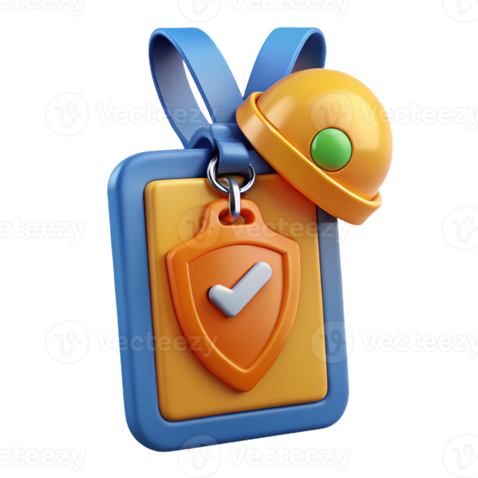 3D Render Safety Badge Illustration png
