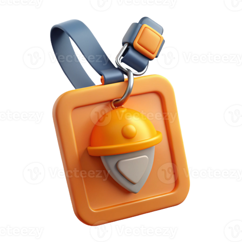 3D Render Orange Tag Icon Illustration png