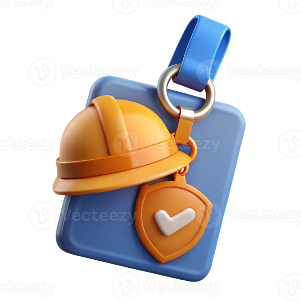 3D Render Safety Helmet Badge Illustration png
